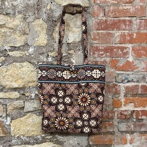 Vera Bradley Floral Patterned Brown Tote Bag